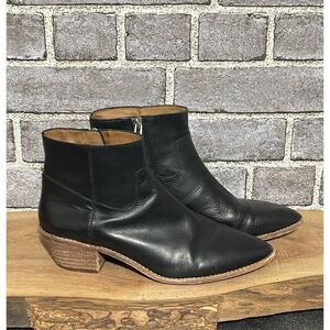 Madewell Black Leather Ankle Booties Size 7.5 – Chic Office Style
